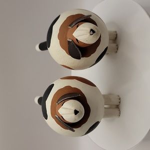 Wooden Hand Carved Wooden Made in the Philippines Dog Figurines